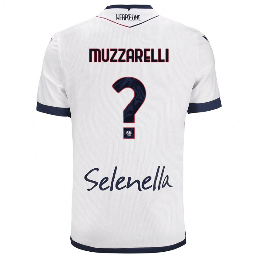 Danxen Femme Maillot Lorenzo Muzzarelli #0 Blanc Bleu Royal Tenues Extérieur 2024/25 T-Shirt