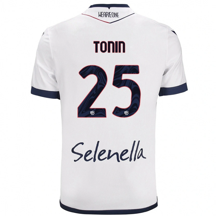 Danxen Femme Maillot Federico Tonin #25 Blanc Bleu Royal Tenues Extérieur 2024/25 T-Shirt