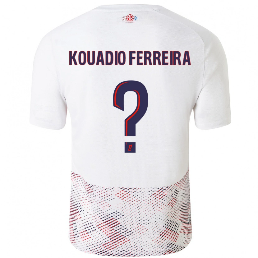 Danxen Femme Maillot Wilfrid Kouadio Ferreira #0 Blanc Bleu Royal Tenues Extérieur 2024/25 T-Shirt