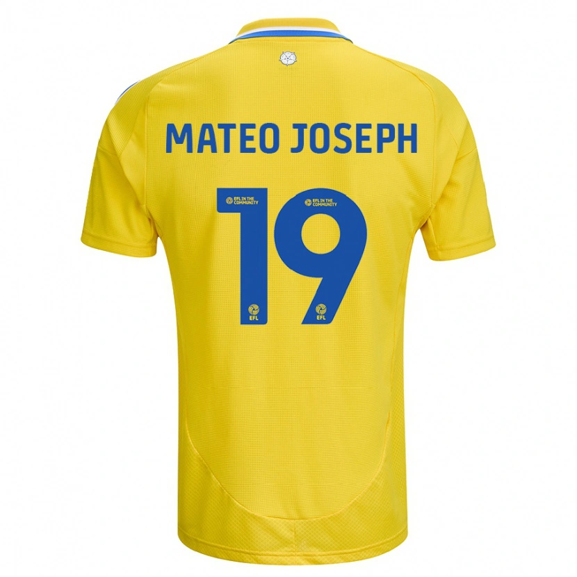 Danxen Femme Maillot Mateo Joseph #19 Jaune Bleu Tenues Extérieur 2024/25 T-Shirt