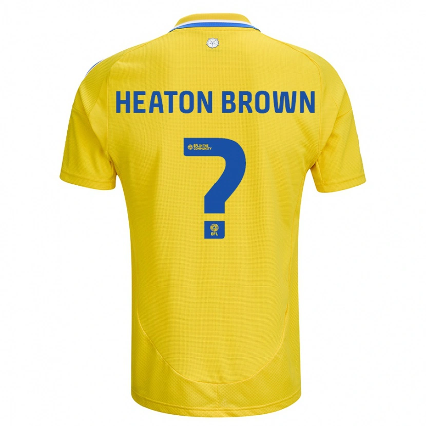Danxen Femme Maillot Heaton Brown #0 Jaune Bleu Tenues Extérieur 2024/25 T-Shirt