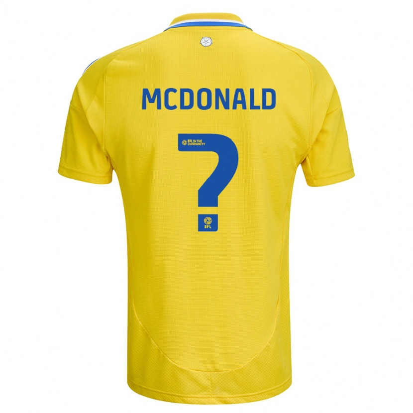 Danxen Femme Maillot Josh Mcdonald #0 Jaune Bleu Tenues Extérieur 2024/25 T-Shirt