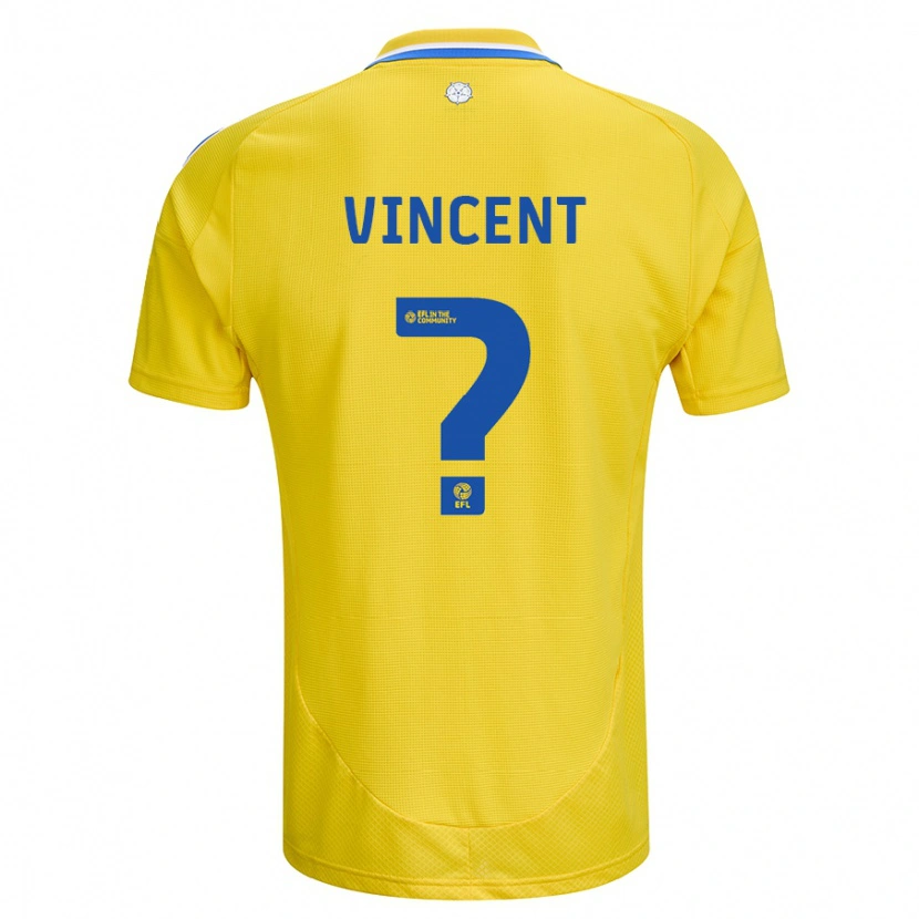 Danxen Femme Maillot Harvey Vincent #0 Jaune Bleu Tenues Extérieur 2024/25 T-Shirt