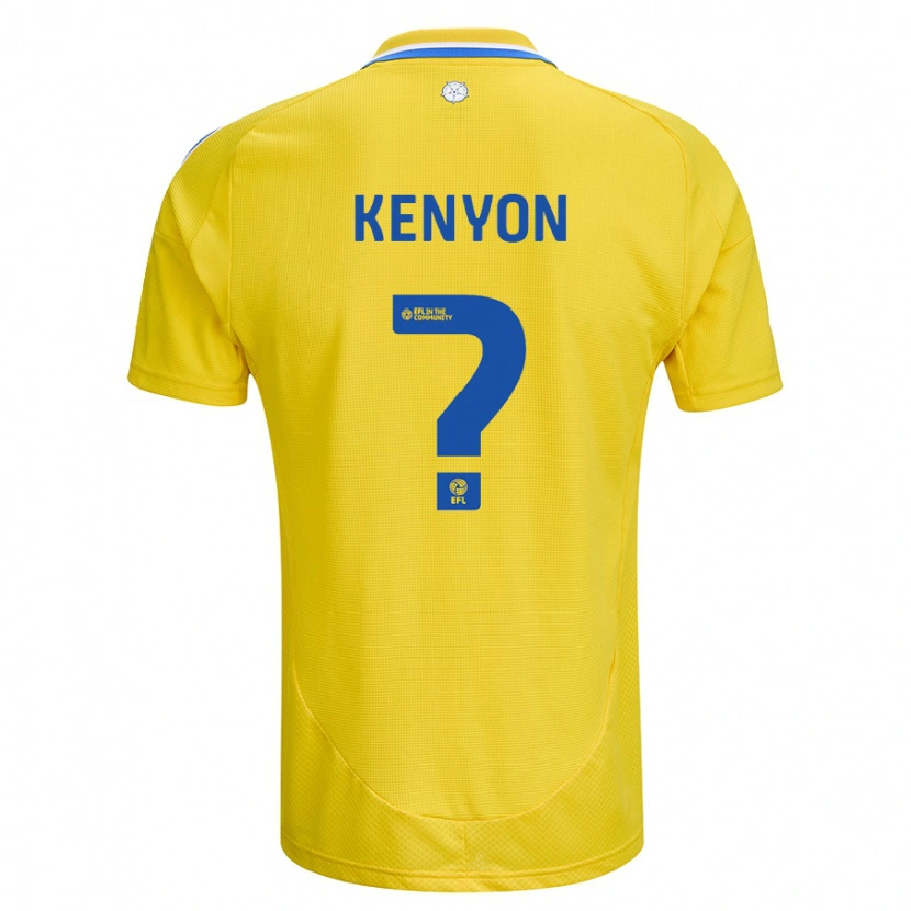 Danxen Femme Maillot George Kenyon #0 Jaune Bleu Tenues Extérieur 2024/25 T-Shirt