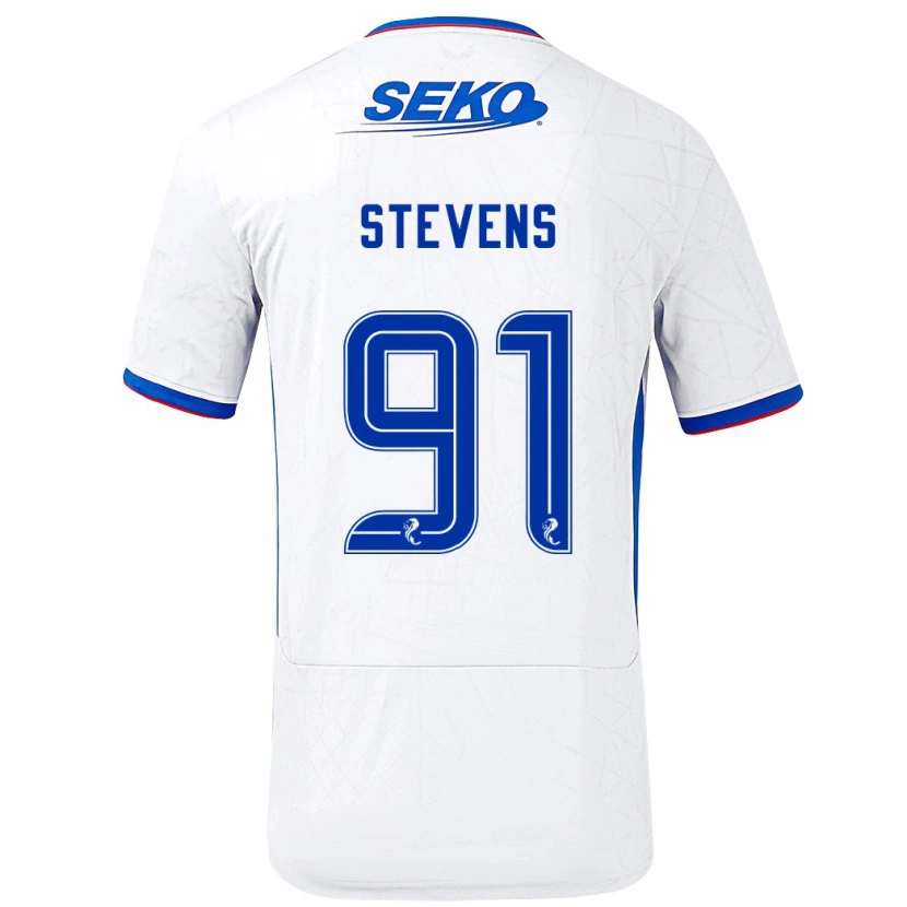 Danxen Femme Maillot Archie Stevens #91 Blanc Bleu Tenues Extérieur 2024/25 T-Shirt