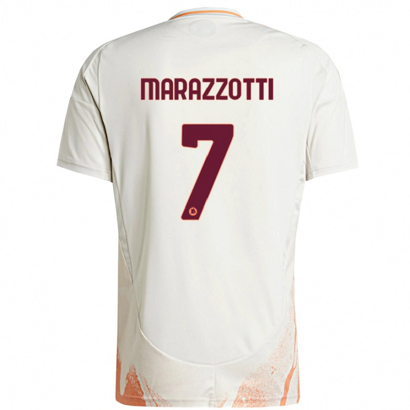 Danxen Femme Maillot Fabrizio Marazzotti #7 Crème Blanc Orange Tenues Extérieur 2024/25 T-Shirt
