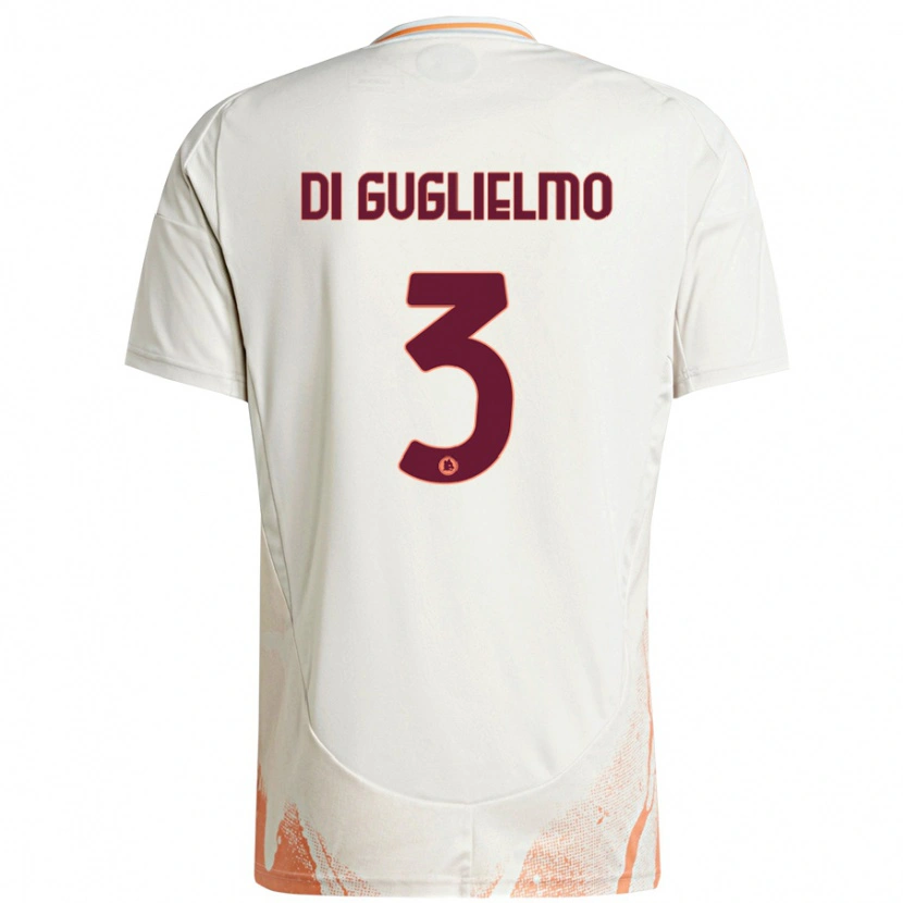 Danxen Femme Maillot Lucia Di Guglielmo #3 Crème Blanc Orange Tenues Extérieur 2024/25 T-Shirt