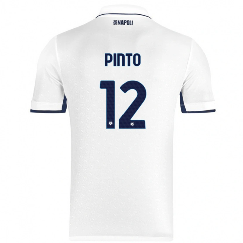 Danxen Femme Maillot Ciro Pinto #12 Blanc Bleu Royal Tenues Extérieur 2024/25 T-Shirt