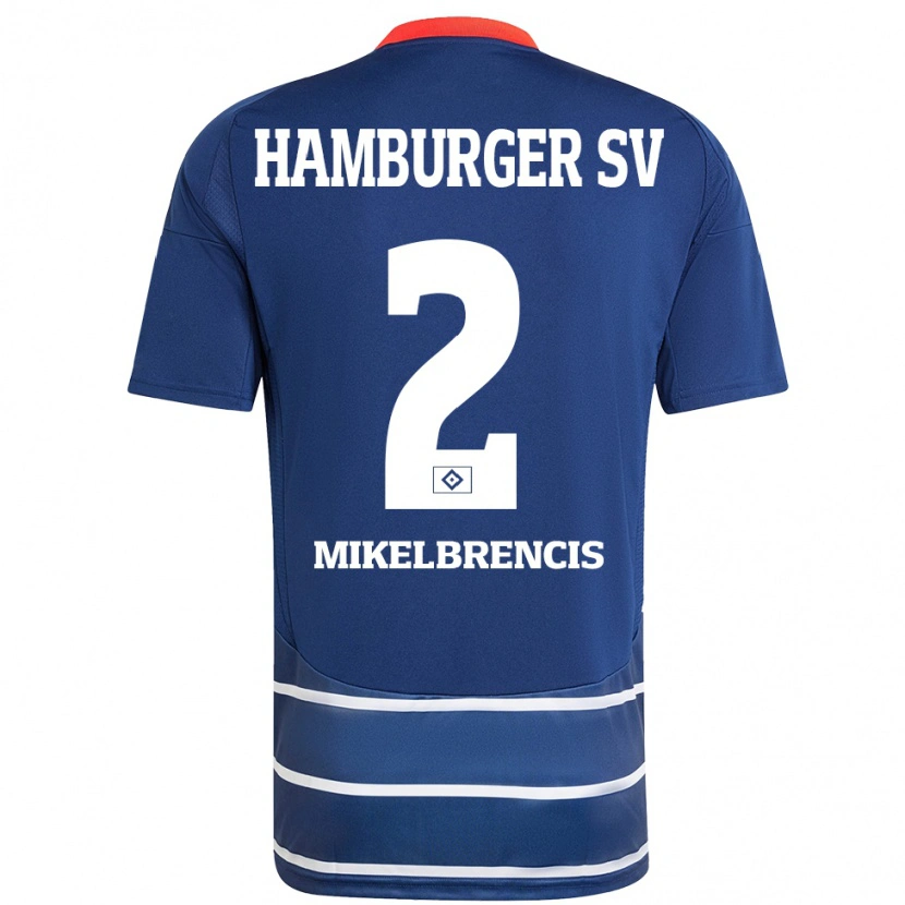 Danxen Femme Maillot William Mikelbrencis #2 Bleu Foncé Tenues Extérieur 2024/25 T-Shirt