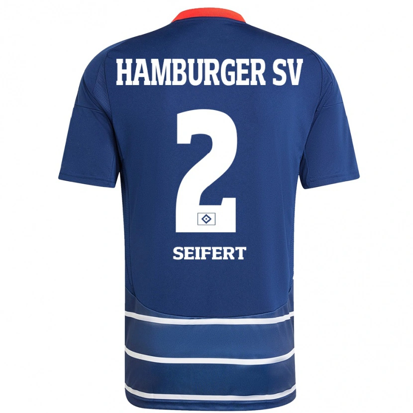 Danxen Femme Maillot Luis Seifert #2 Bleu Foncé Tenues Extérieur 2024/25 T-Shirt