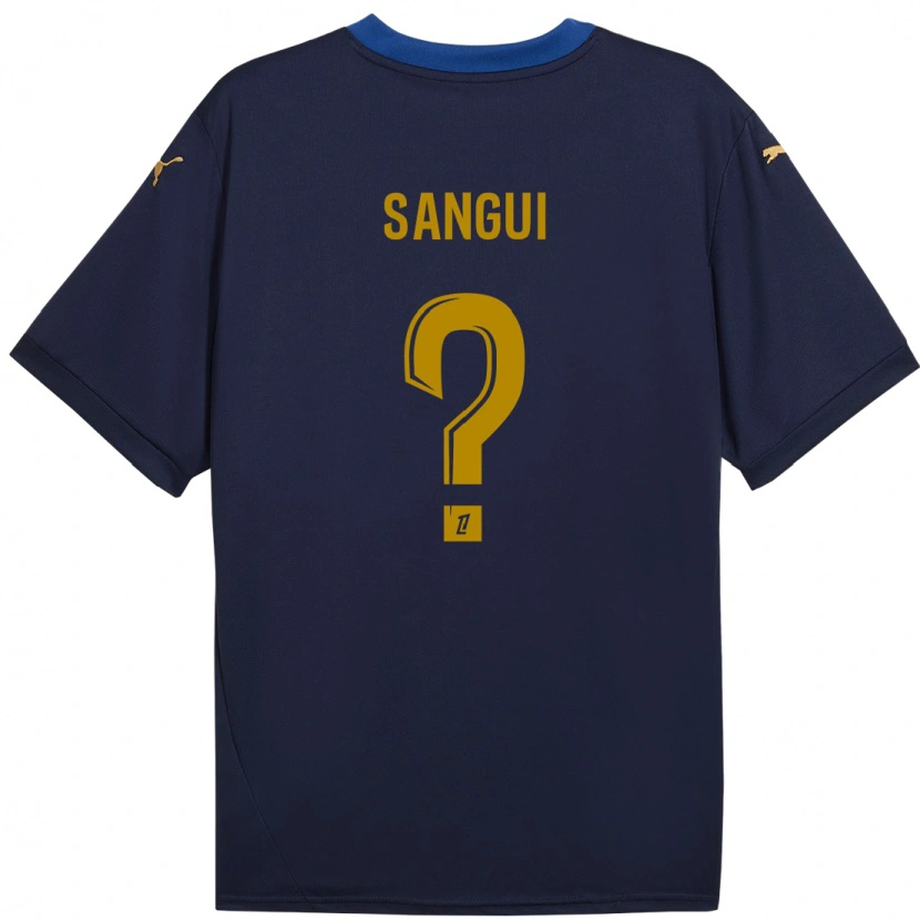 Danxen Femme Maillot Nhoa Sangui #0 Bleu Marine Doré Tenues Extérieur 2024/25 T-Shirt