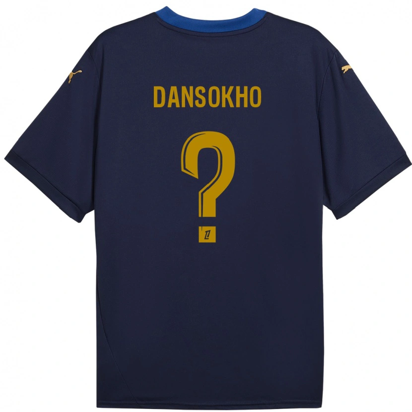 Danxen Femme Maillot Ansoumana Dansokho #0 Bleu Marine Doré Tenues Extérieur 2024/25 T-Shirt