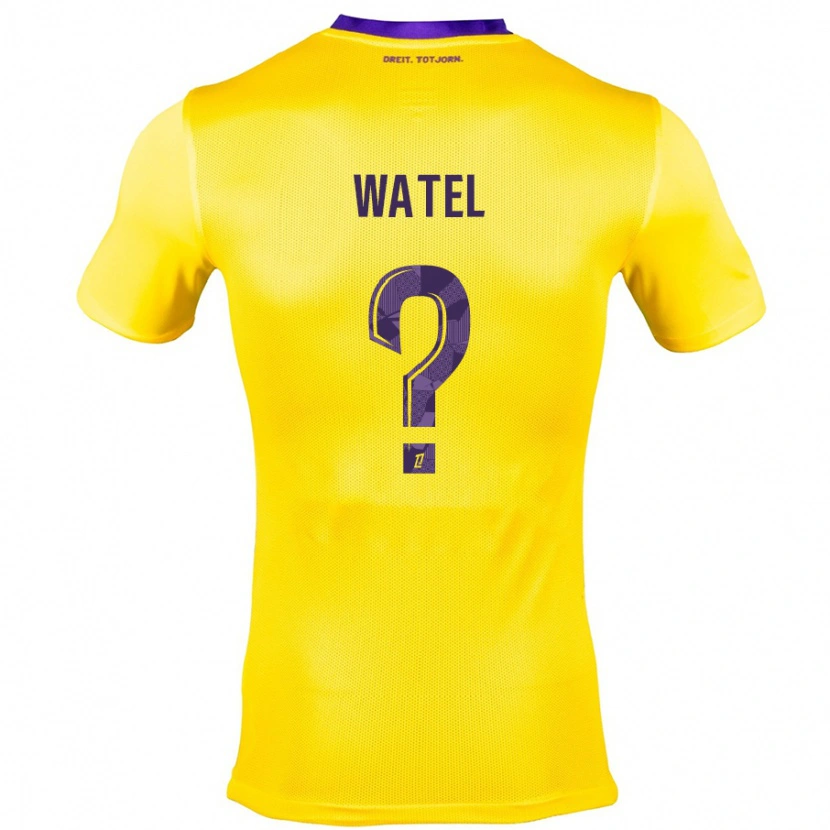 Danxen Femme Maillot Kylian Watel #0 Jaune Violet Tenues Extérieur 2024/25 T-Shirt