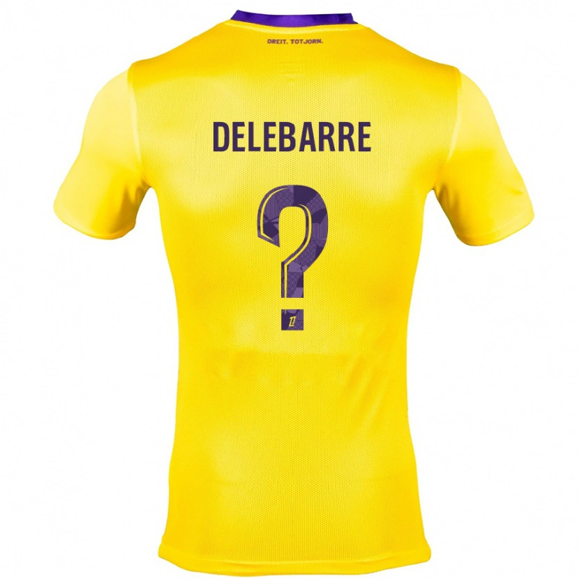 Danxen Femme Maillot Mathis Delebarre #0 Jaune Violet Tenues Extérieur 2024/25 T-Shirt