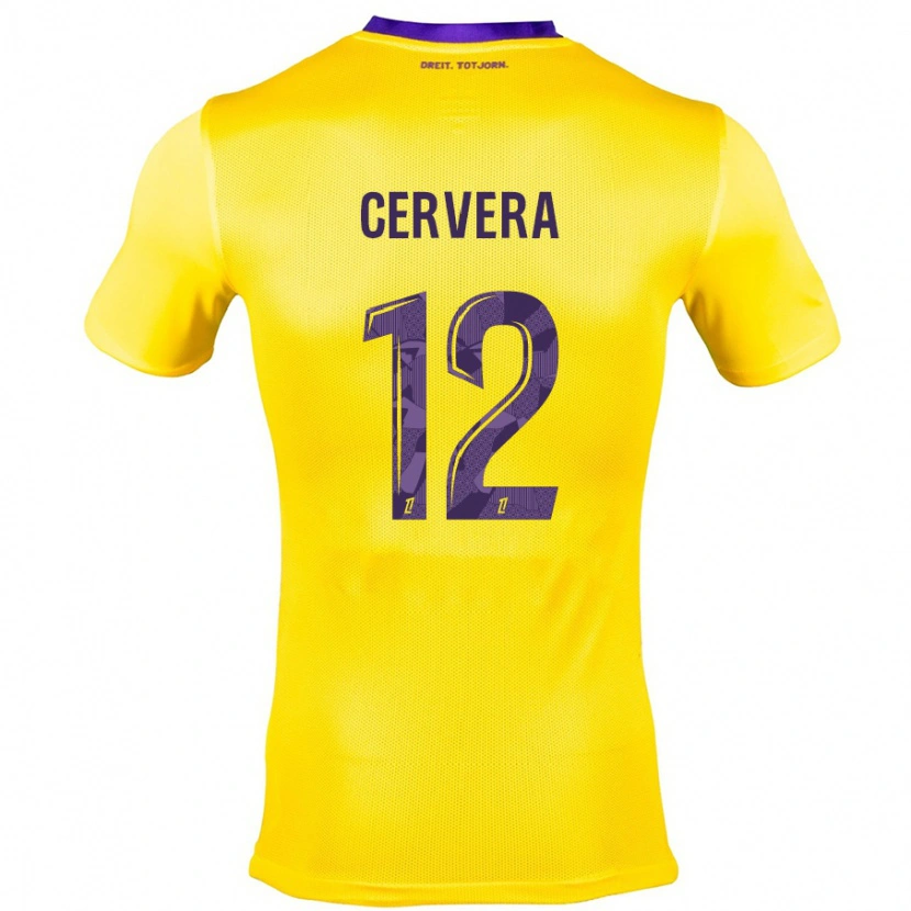 Danxen Femme Maillot Laurianne Cervera #12 Jaune Violet Tenues Extérieur 2024/25 T-Shirt
