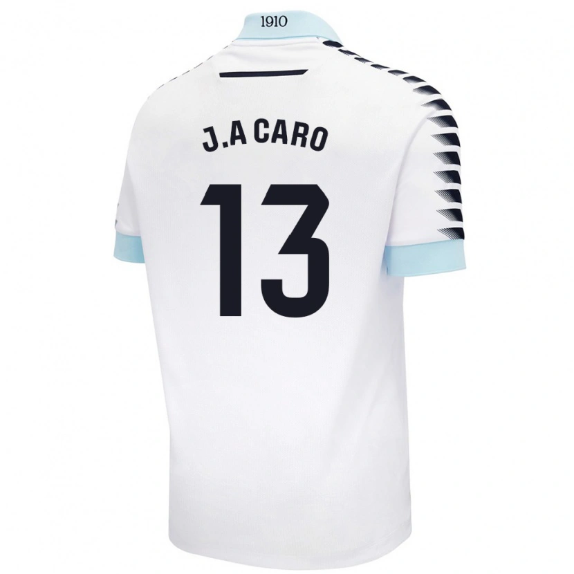 Danxen Femme Maillot José Antonio Caro #13 Blanc Bleu Tenues Extérieur 2024/25 T-Shirt