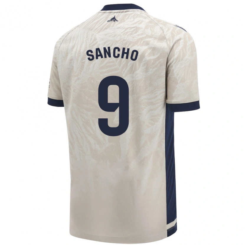 Danxen Femme Maillot Dani Sancho #9 Gris Clair Tenues Extérieur 2024/25 T-Shirt