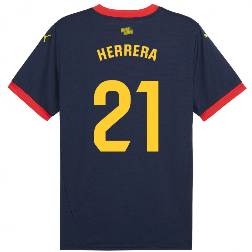 Danxen Femme Maillot Yangel Herrera #21 Bleu Marine Rouge Tenues Extérieur 2024/25 T-Shirt