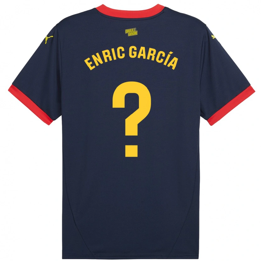 Danxen Femme Maillot Enric García #0 Bleu Marine Rouge Tenues Extérieur 2024/25 T-Shirt