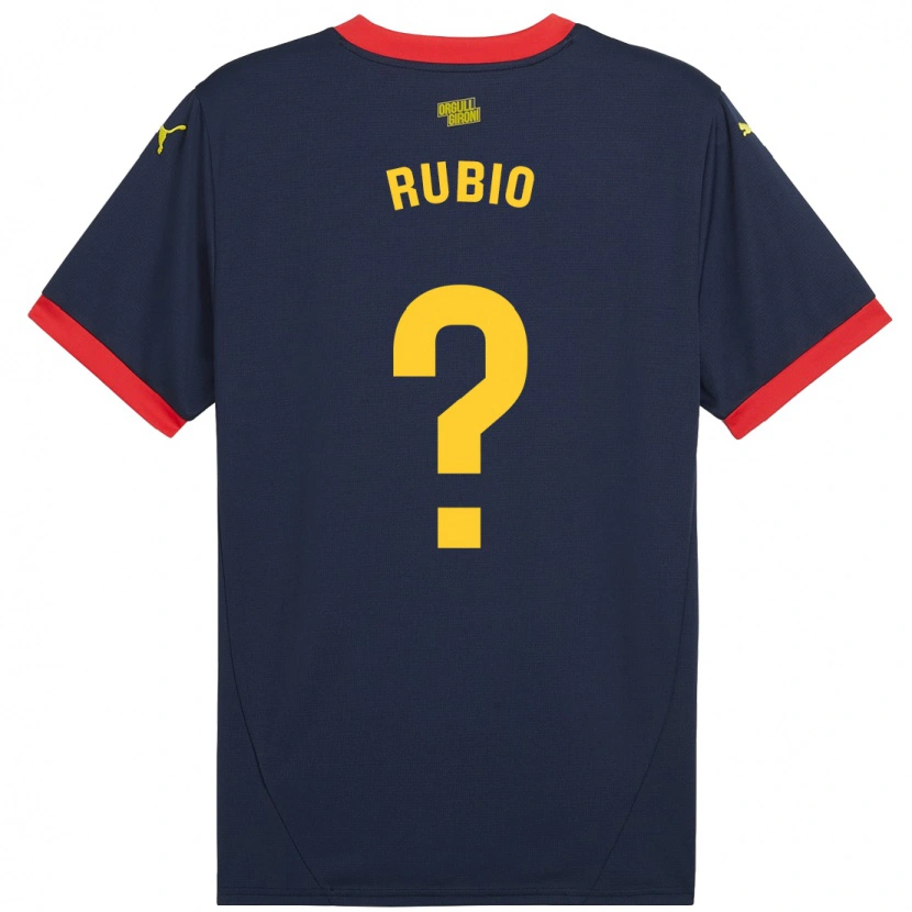 Danxen Femme Maillot Albert Rubio #0 Bleu Marine Rouge Tenues Extérieur 2024/25 T-Shirt
