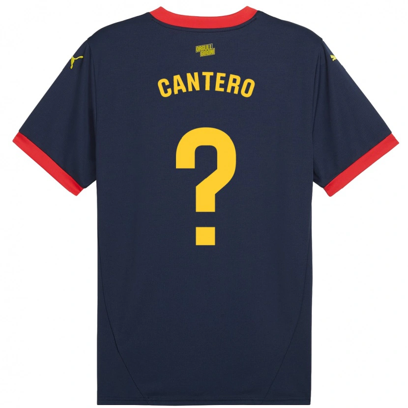 Danxen Femme Maillot Adrian Cantero #0 Bleu Marine Rouge Tenues Extérieur 2024/25 T-Shirt