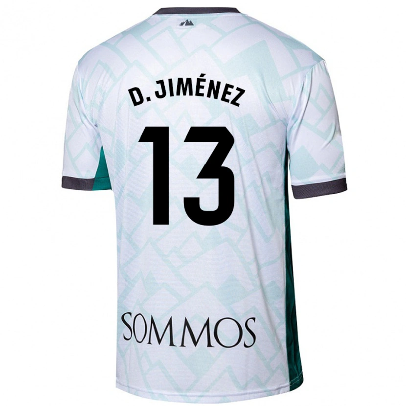 Danxen Femme Maillot Dani Jiménez #13 Blanc Vert Tenues Extérieur 2024/25 T-Shirt