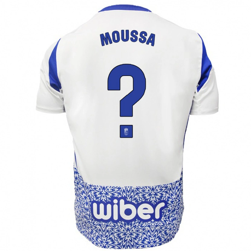 Danxen Femme Maillot Ismael Mahamadou Moussa #0 Blanc Bleu Tenues Extérieur 2024/25 T-Shirt