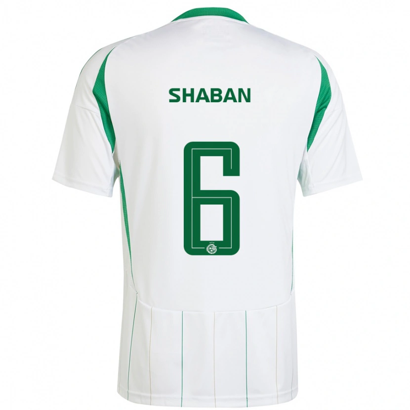 Danxen Femme Maillot Loay Shaban #6 Blanc Vert Tenues Extérieur 2024/25 T-Shirt