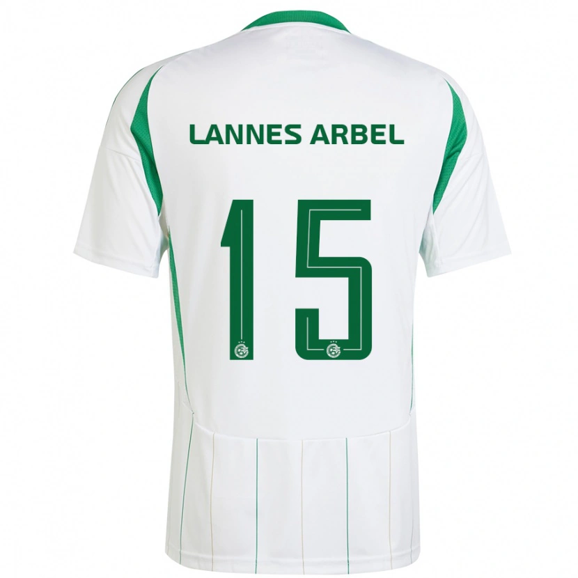Danxen Femme Maillot Tomer Lannes Arbel #15 Blanc Vert Tenues Extérieur 2024/25 T-Shirt
