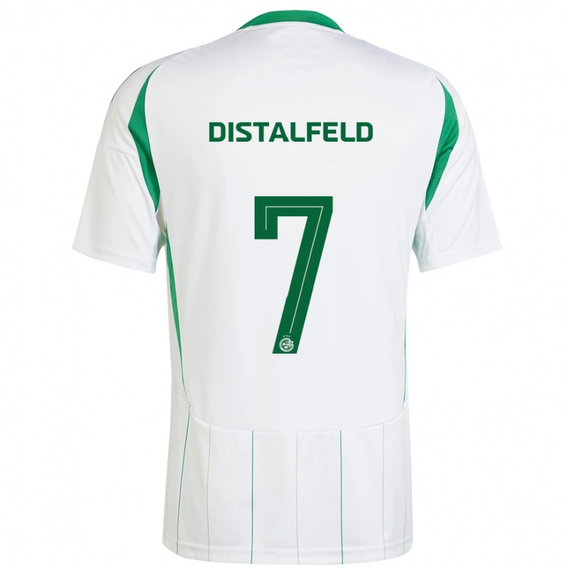 Danxen Femme Maillot Yanai Distalfeld #7 Blanc Vert Tenues Extérieur 2024/25 T-Shirt