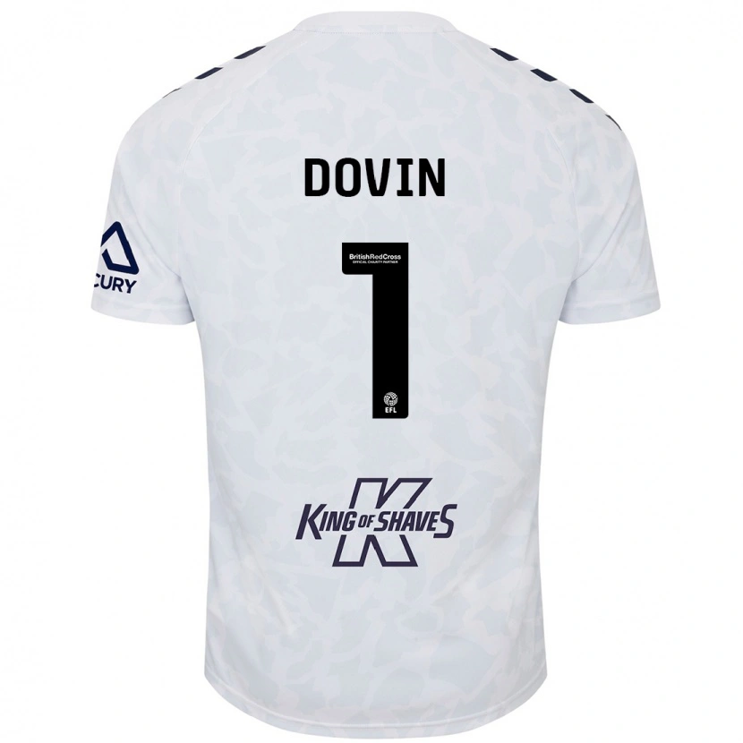 Danxen Femme Maillot Oliver Dovin #1 Blanc Tenues Extérieur 2024/25 T-Shirt