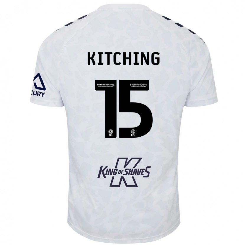 Danxen Femme Maillot Liam Kitching #15 Blanc Tenues Extérieur 2024/25 T-Shirt