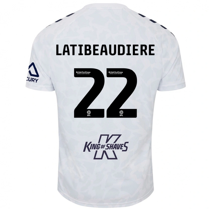 Danxen Femme Maillot Joel Latibeaudiere #22 Blanc Tenues Extérieur 2024/25 T-Shirt
