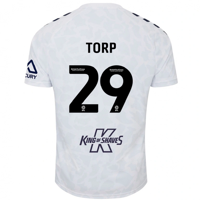 Danxen Femme Maillot Victor Torp #29 Blanc Tenues Extérieur 2024/25 T-Shirt