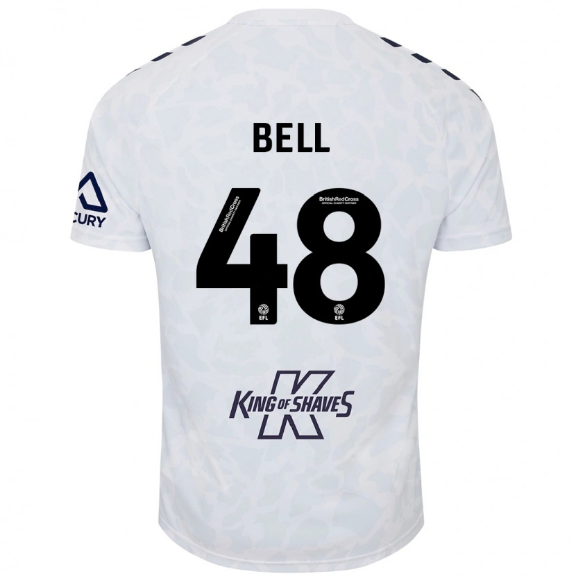 Danxen Femme Maillot Luke Bell #48 Blanc Tenues Extérieur 2024/25 T-Shirt