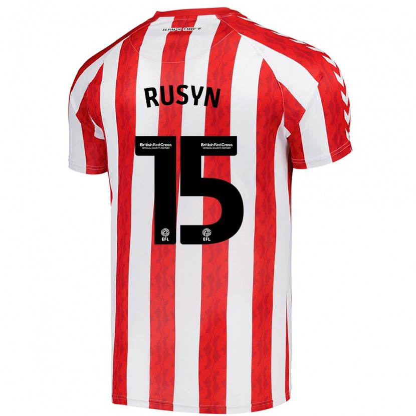 Danxen Enfant Maillot Nazariy Rusyn #15 Rouge Blanc Tenues Domicile 2024/25 T-Shirt