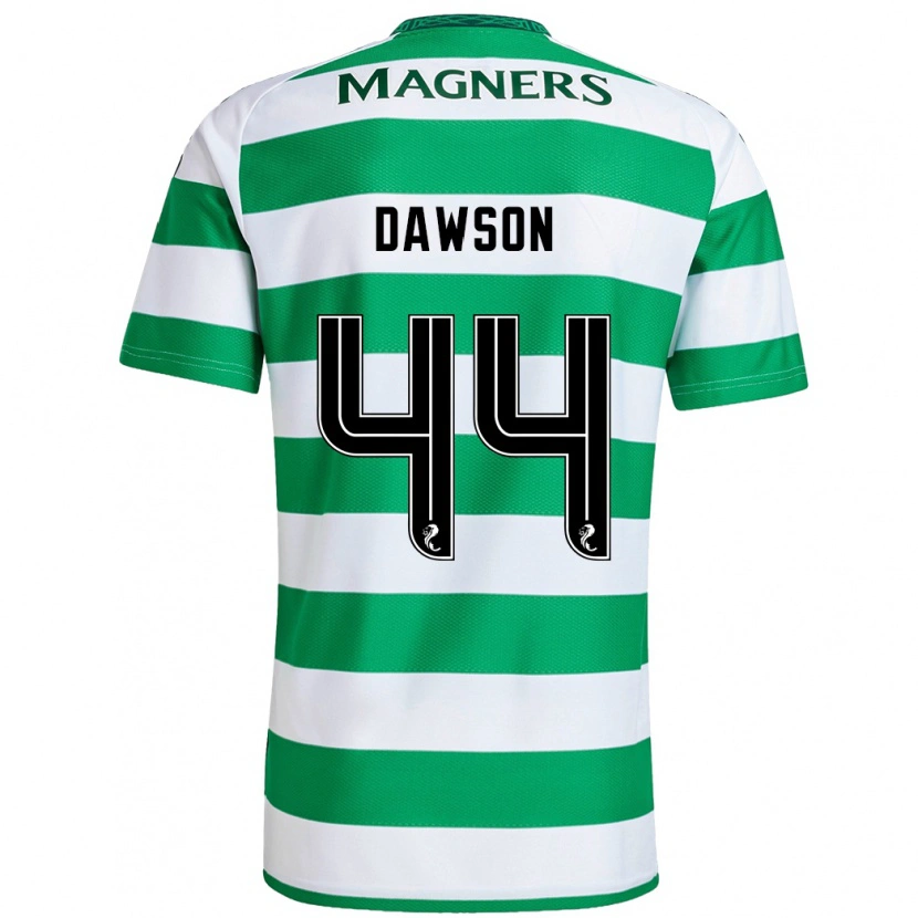 Danxen Enfant Maillot Joey Dawson #44 Vert Blanc Tenues Domicile 2024/25 T-Shirt