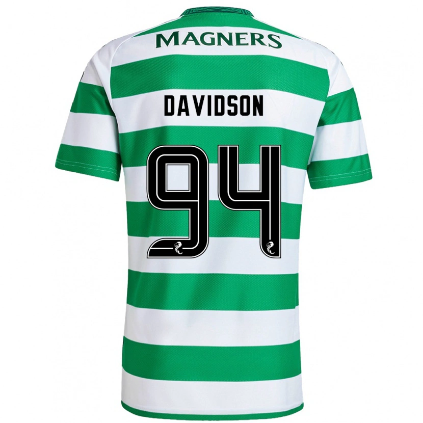 Danxen Enfant Maillot Bruno Davidson #94 Vert Blanc Tenues Domicile 2024/25 T-Shirt