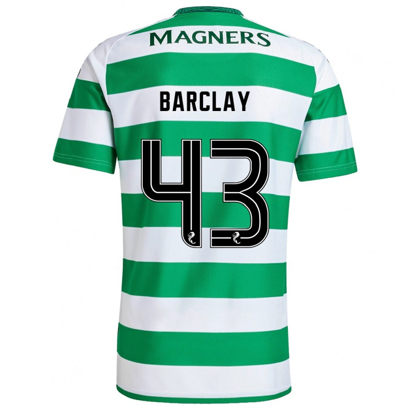 Danxen Enfant Maillot Lucy Barclay #43 Vert Blanc Tenues Domicile 2024/25 T-Shirt