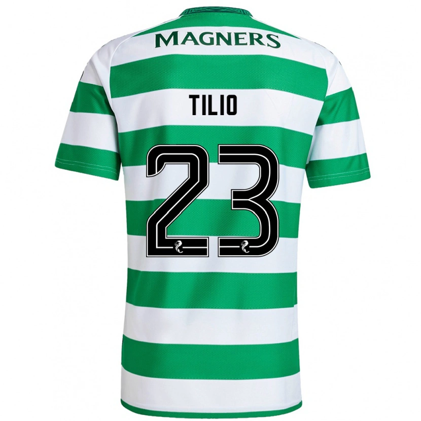 Danxen Enfant Maillot Marco Tilio #23 Vert Blanc Tenues Domicile 2024/25 T-Shirt