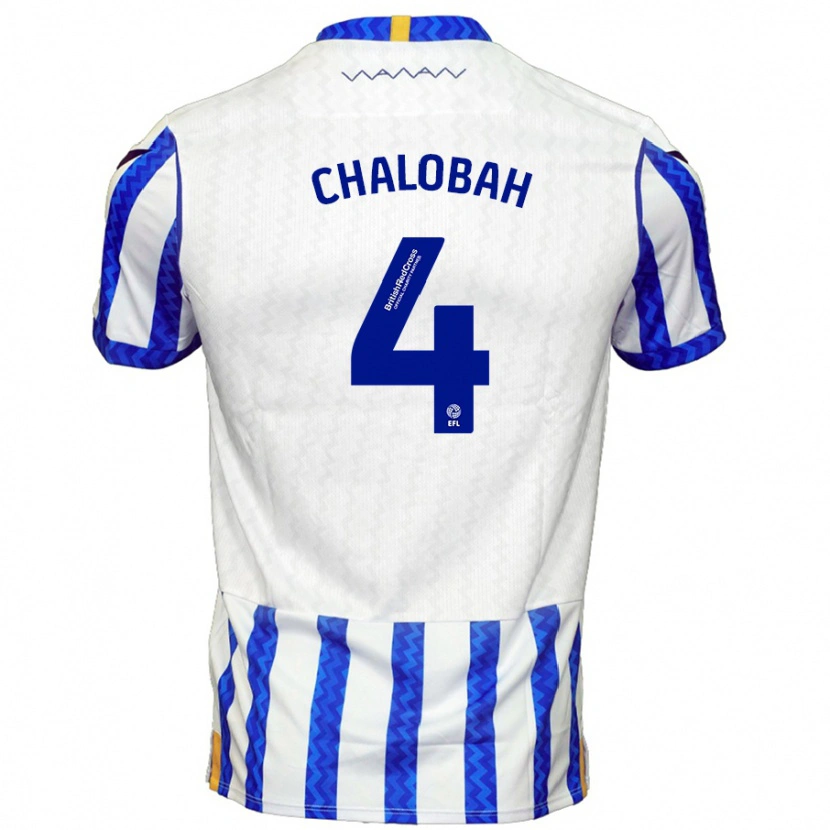Danxen Enfant Maillot Nathaniel Chalobah #4 Bleu Blanc Tenues Domicile 2024/25 T-Shirt