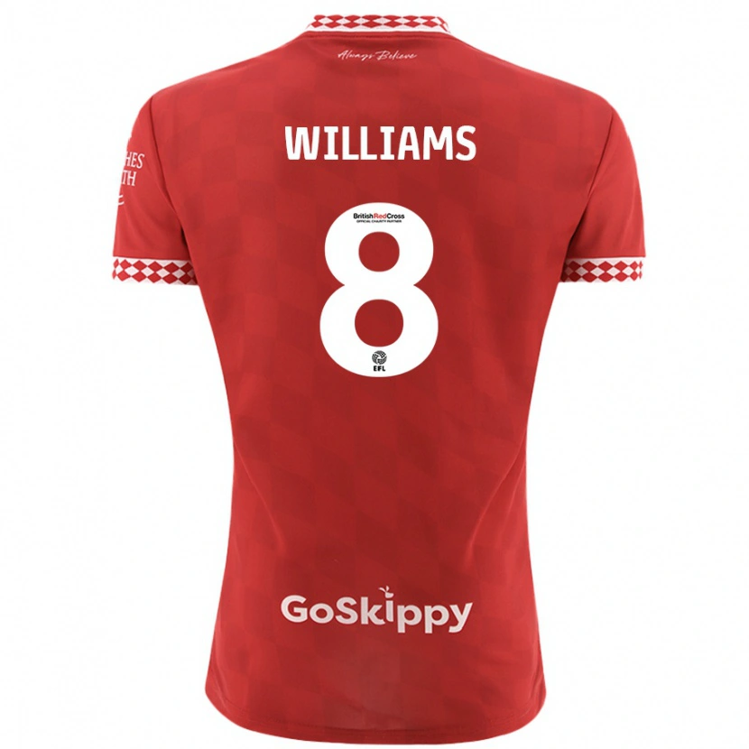 Danxen Enfant Maillot Joe Williams #8 Rouge Tenues Domicile 2024/25 T-Shirt