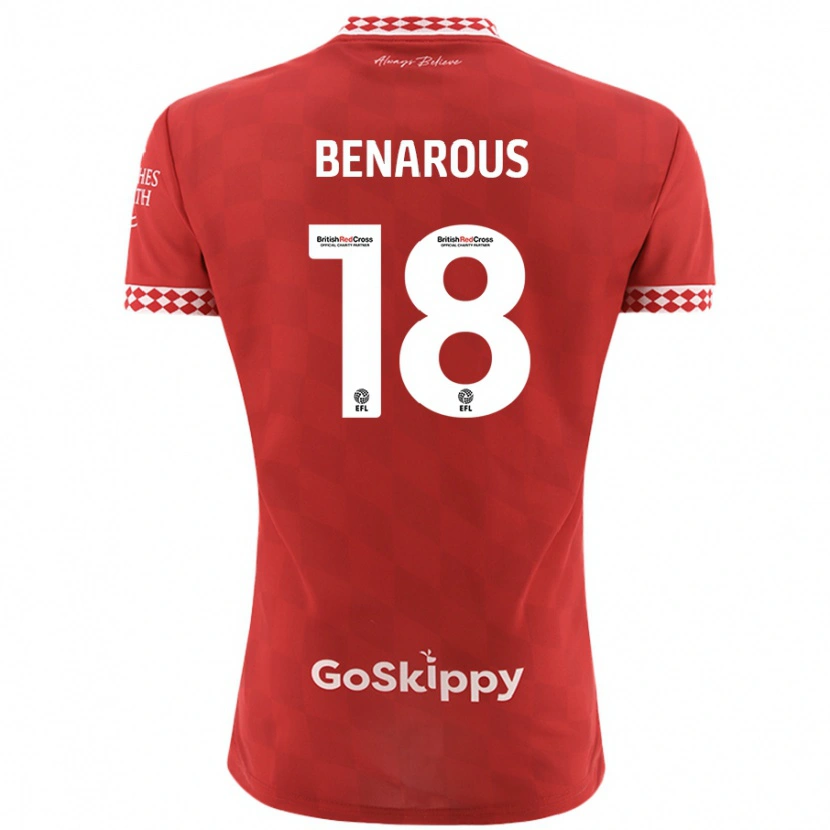 Danxen Enfant Maillot Ayman Benarous #18 Rouge Tenues Domicile 2024/25 T-Shirt