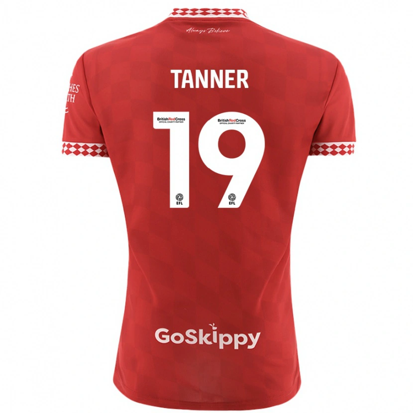 Danxen Enfant Maillot George Tanner #19 Rouge Tenues Domicile 2024/25 T-Shirt