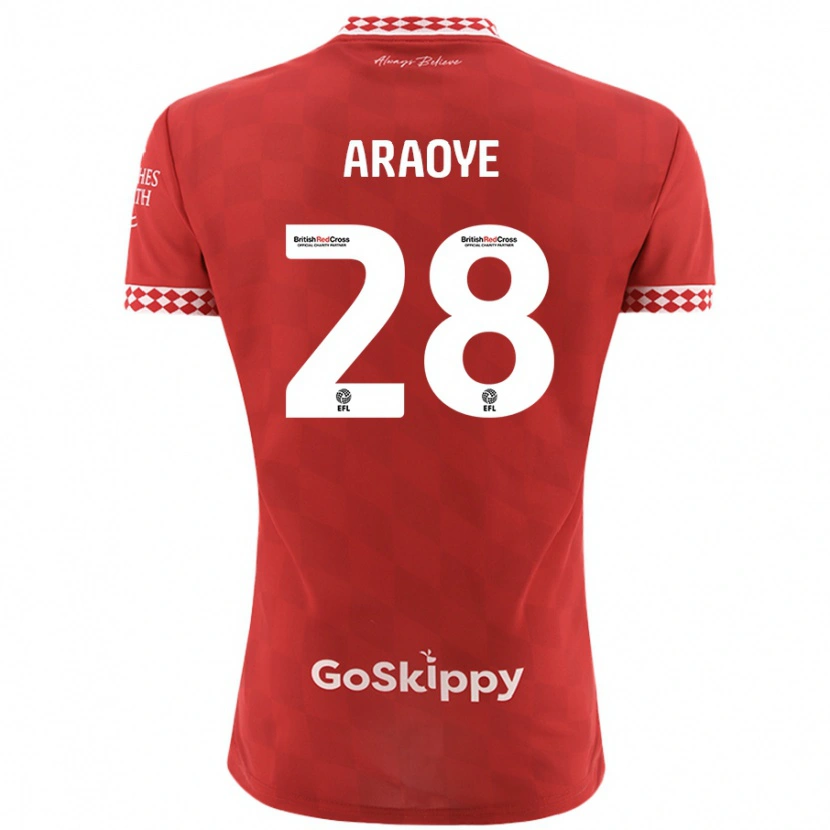 Danxen Enfant Maillot Raphael Araoye #28 Rouge Tenues Domicile 2024/25 T-Shirt