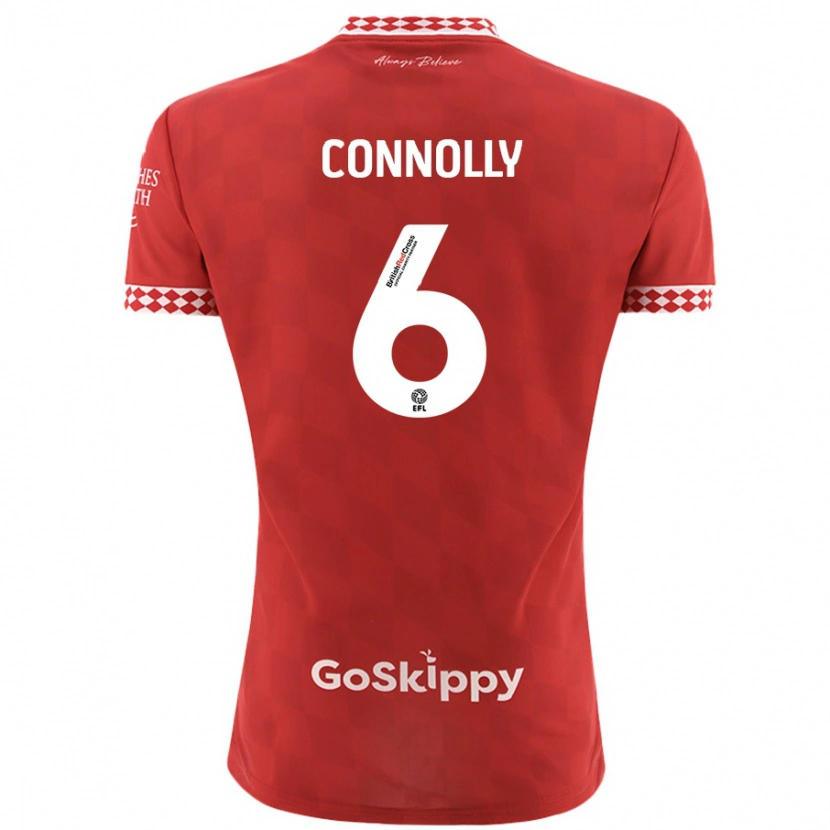 Danxen Enfant Maillot Megan Connolly #6 Rouge Tenues Domicile 2024/25 T-Shirt