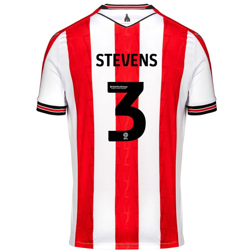 Danxen Enfant Maillot Enda Stevens #3 Rouge Blanc Tenues Domicile 2024/25 T-Shirt