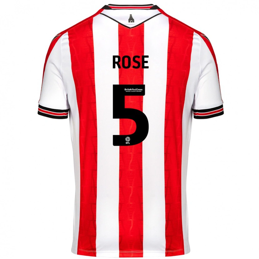 Danxen Enfant Maillot Michael Rose #5 Rouge Blanc Tenues Domicile 2024/25 T-Shirt