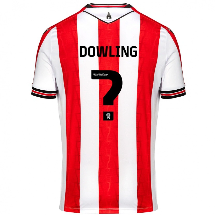 Danxen Enfant Maillot Will Dowling #0 Rouge Blanc Tenues Domicile 2024/25 T-Shirt