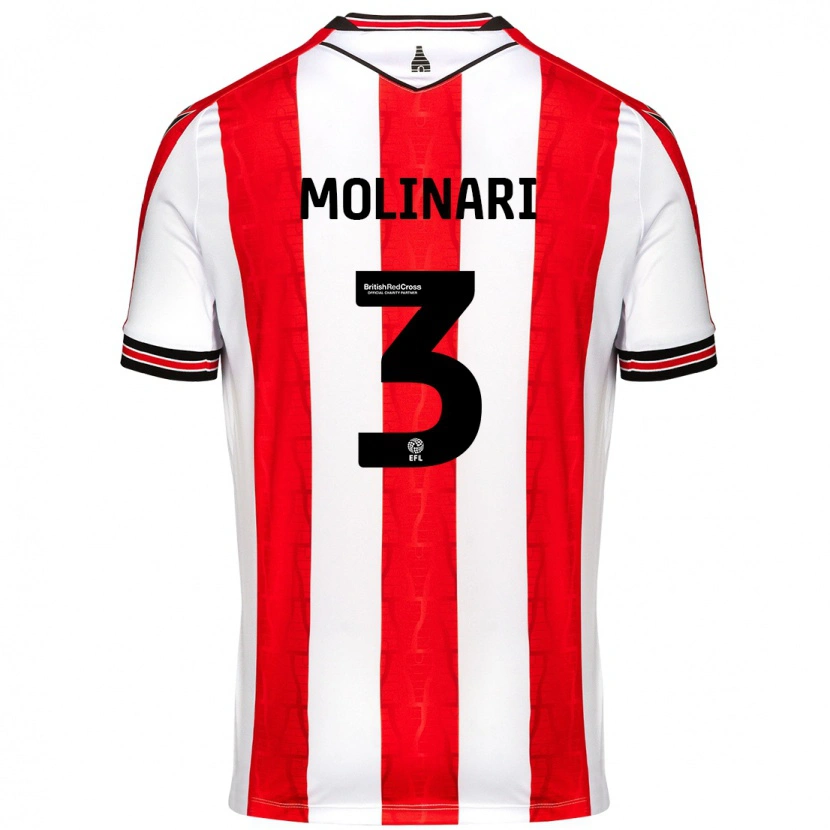 Danxen Enfant Maillot Lucia Molinari #3 Rouge Blanc Tenues Domicile 2024/25 T-Shirt